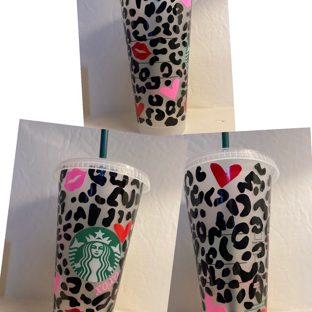Valentines Day Inspired  Cup Cheetah Print